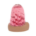 کلاه گیس موی تیز دو برابر 13 X 4.5 موج توری جلوی موهای انسان 1b / صورتی رنگ